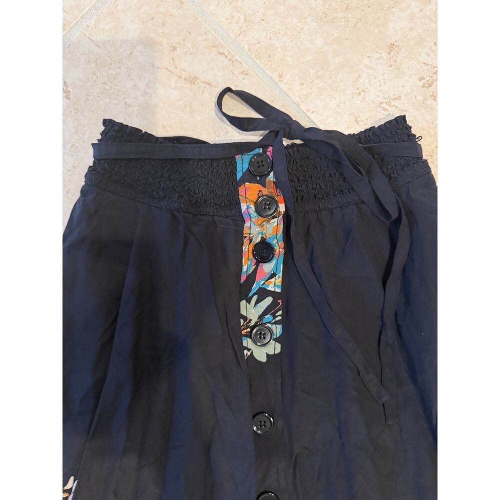 Tracy Reese Floral Silk Skirt XS Black Pre-Fall 2017 Runway Print Boho - Picture 4 of 8
